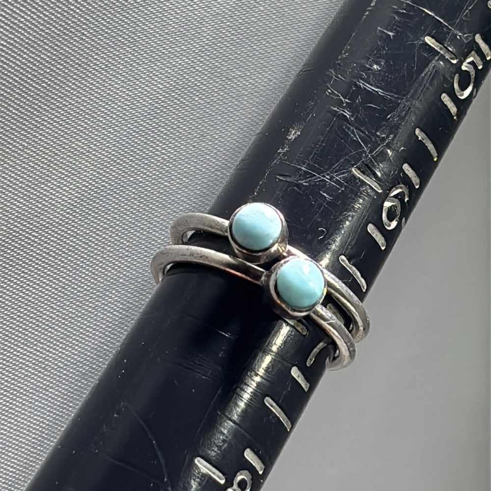 Larimar Sterling Silver Stack Rings - image 2